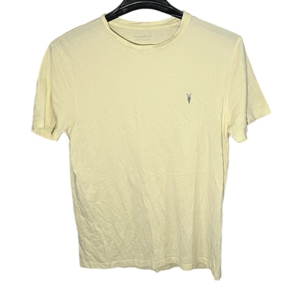 Gently Used- All Saints Yellow Slim Fit Short Sleeve Tee Size M - Picture 8 of 8